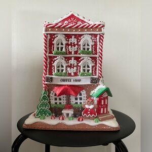 Illuminated Gingerbread Coffee Shop by Valerie Parr Hill